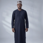 Tribal Midnight Black Tailored Kaftan - chest pocket view